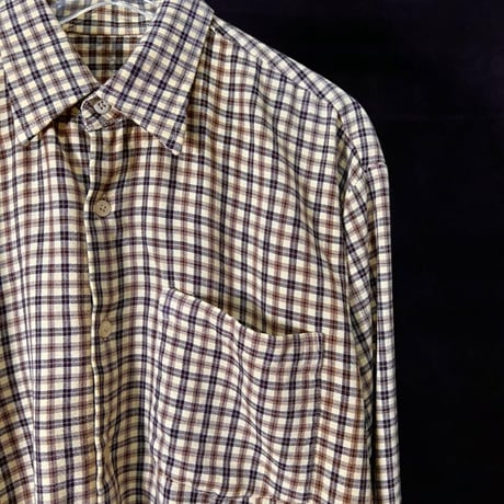 VINTAGE 60'S WOOL BLEND CHECK SHIRT