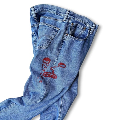 USED "LEVI'S / 501" PAINTED DENIM PANTS