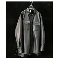 "CCU LEATHER" JAMES CLASSIC BAND COLLAR SHIRT
