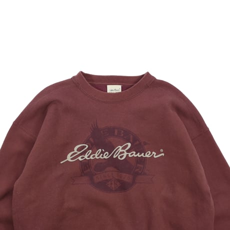 USED "EDDIE BAUER" PRINT LOGO CREW SWEAT