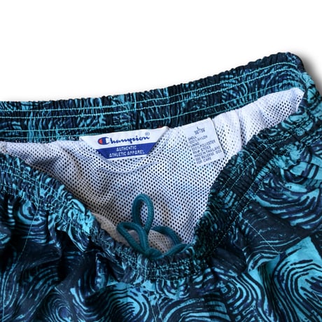 USED "90'S CHAMPION" ABSTRACT SWIM SHORTS