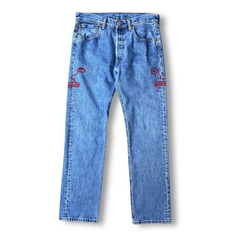 USED "LEVI'S / 501" PAINTED DENIM PANTS