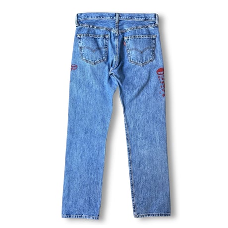 USED "LEVI'S / 501" PAINTED DENIM PANTS