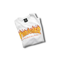 USED "THRASHER" FLAMES LOGO T-SHIRT