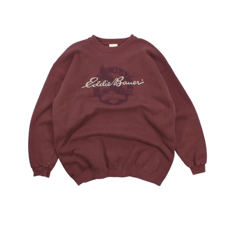 USED "EDDIE BAUER" PRINT LOGO CREW SWEAT
