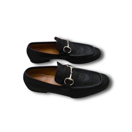 USED "GUCCI" GG EMBOSS LOAFERS