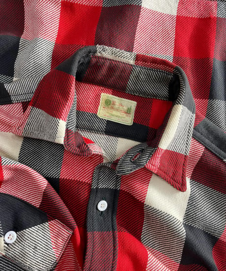 VINTAGE 60'S "FIVE BROTHER" WORN-OUT FLANNEL SHIRT