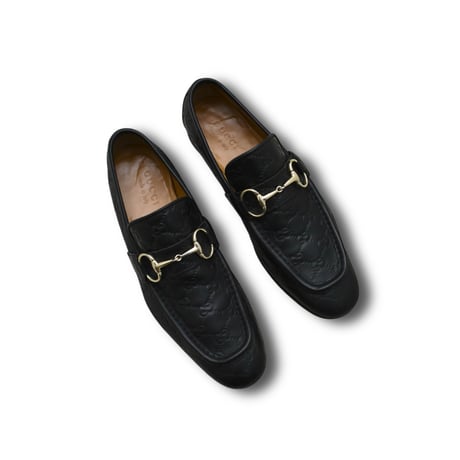 USED "GUCCI" GG EMBOSS LOAFERS