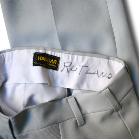 USED "70'S HAGGER" POLY SEMI FLARE SLACKS