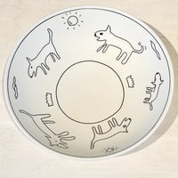 犬絵七寸鉢