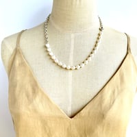Drop Pearl×Silver Chain Necklace