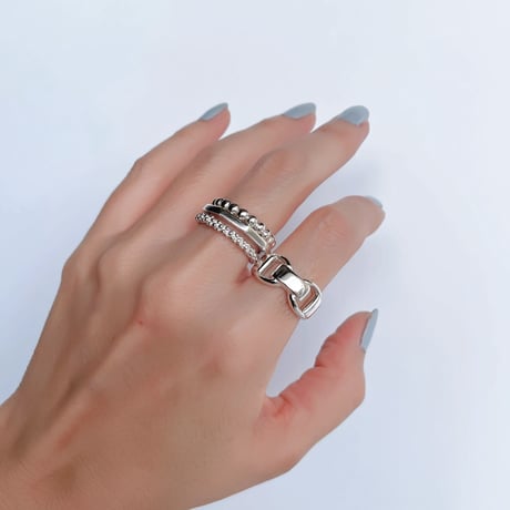 Caviar Ring-Gold/Pink Gold