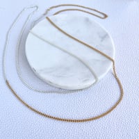 Bicolor Long Necklace-Silver&Gold