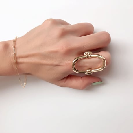 Round Rectangle Ring-Gold