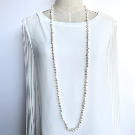 Rope Baroque pearl Necklace-120㎝ All Knot&Endless