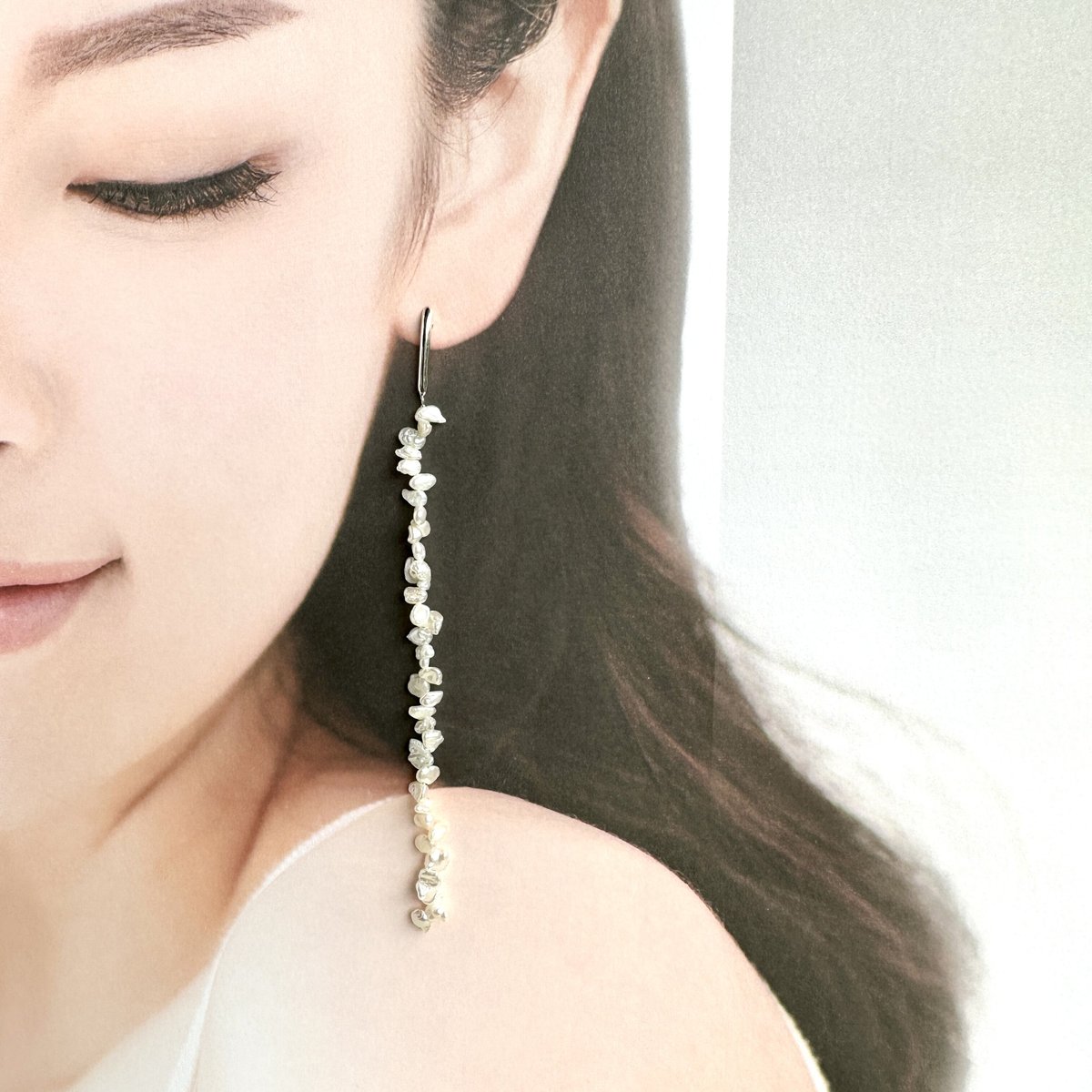 P-Cleopatra Long Pierce/Earring -Tansui Pearl | P-Cleopatra Long Pierce/Earring -Tansui Pearl |