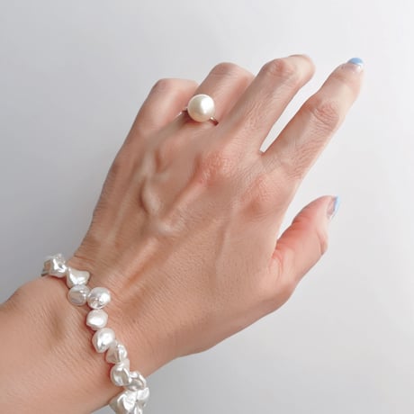 Single Pearl Ring -Tansui×Silver925