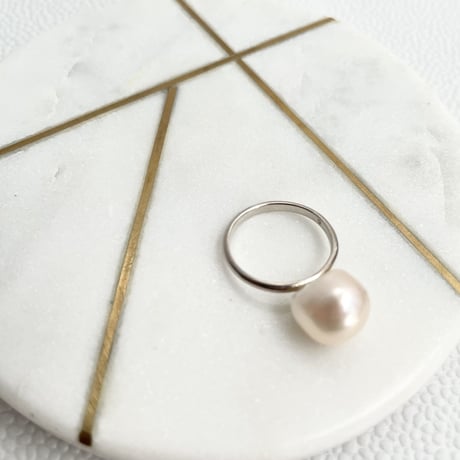 Single Pearl Ring -Tansui×Silver925