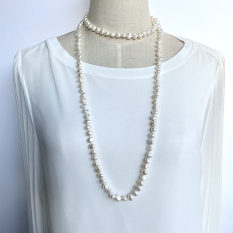 Rope Baroque pearl Necklace-120㎝ All Knot&Endless