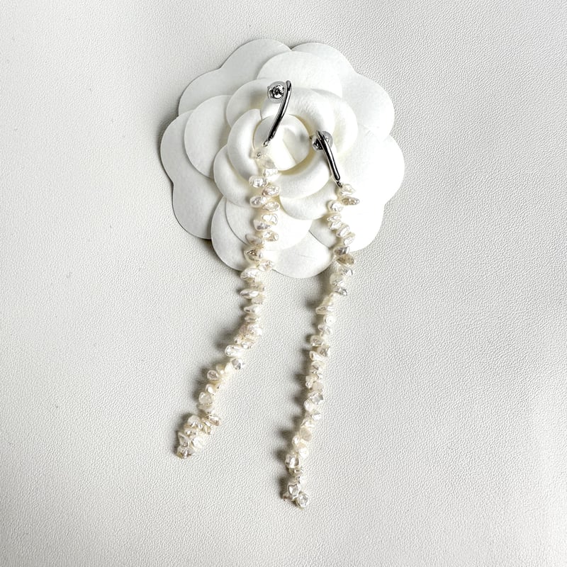 P-Cleopatra Long Pierce/Earring -Tansui Pearl | P-Cleopatra Long Pierce/Earring -Tansui Pearl |