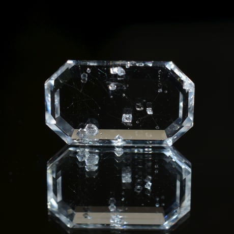 【自社研磨カット】フローライトインクォーツ Fluorite in Quartz 008