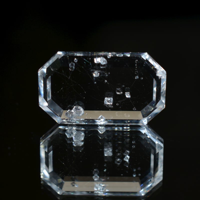 自社研磨カット】フローライトインクォーツ Fluorite in Quartz 008 |