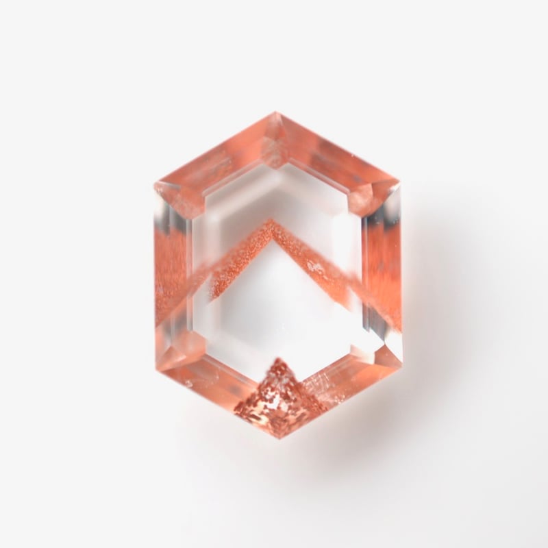 自社研磨カット】ヘマタイトインファントムクォーツ Hematite in