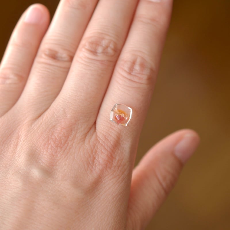 自社研磨】ライモナイトインクォーツ Limonite in Quartz 005 | MARU