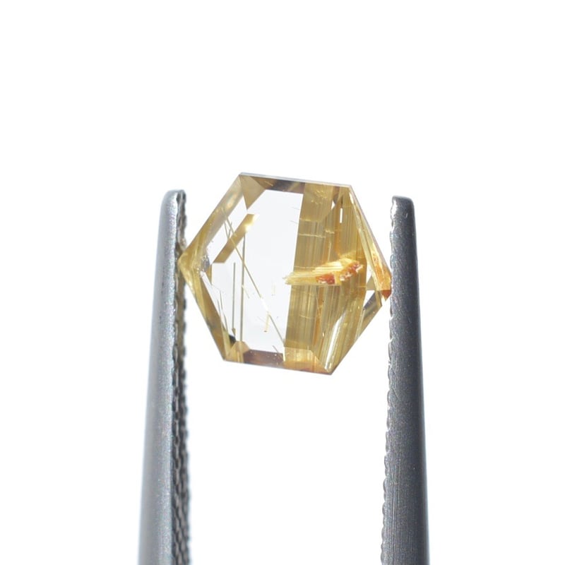 自社研磨カット】ルチルクォーツ Rutilated Quartz 026 | MARU