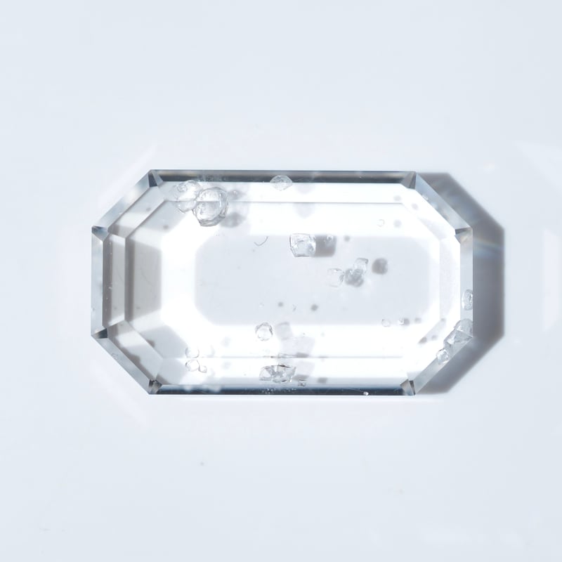 自社研磨カット】フローライトインクォーツ Fluorite in Quartz 008 |
