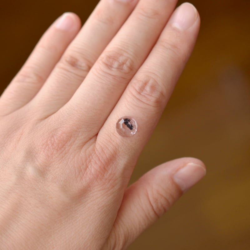 自社研磨】ロマネサイト/ホランダイトインアメシスト Romanechite