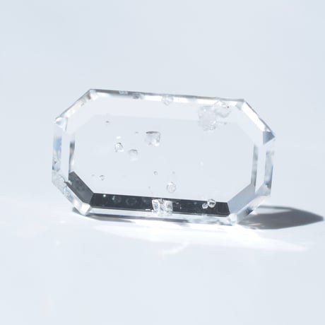 【自社研磨カット】フローライトインクォーツ Fluorite in Quartz 008