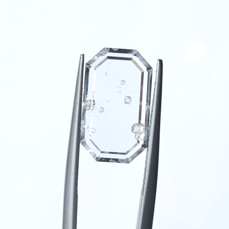 自社研磨カット】フローライトインクォーツ Fluorite in Quartz 008 |