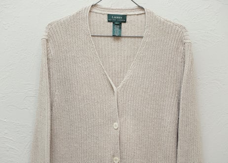 Ralph Lauren silk×linen mix cotton knit cardigan