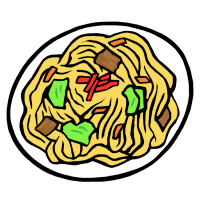 焼きそば（手書きイラスト）