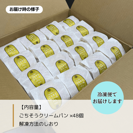 【大容量48個入】ケーキとして楽しめる『ごちそうクリームパン』／送料込