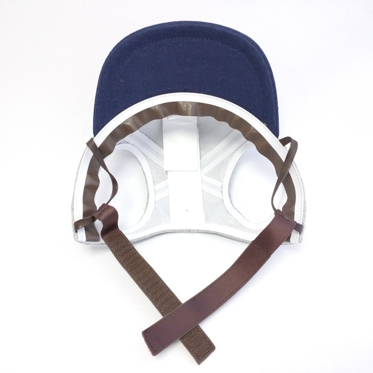 キャップ（中型犬用）ニット グレー×ネイビー | YUKIBOU-SHOP