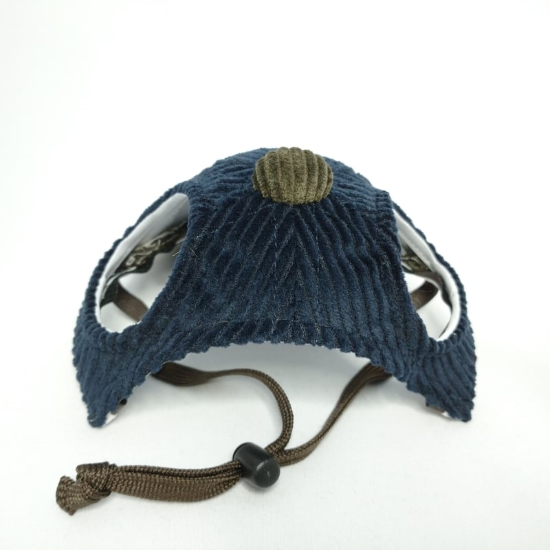 キャップ（小型犬用）コーデュロイ ネイビー×カーキ | YUKIBOU-SHOP