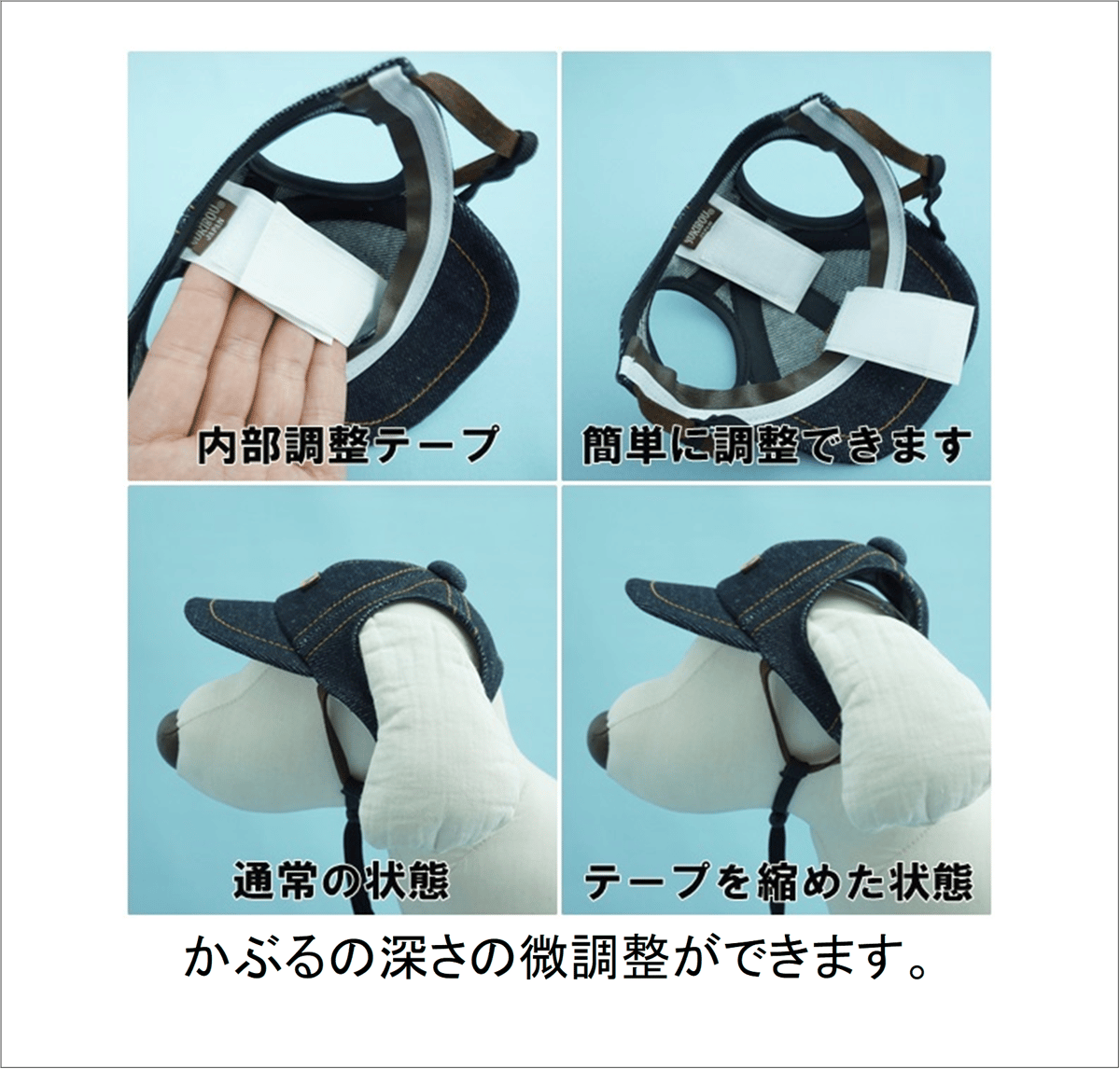 キャップ（小型犬用）ニット グレー×ネイビー | YUKIBOU-SHOP