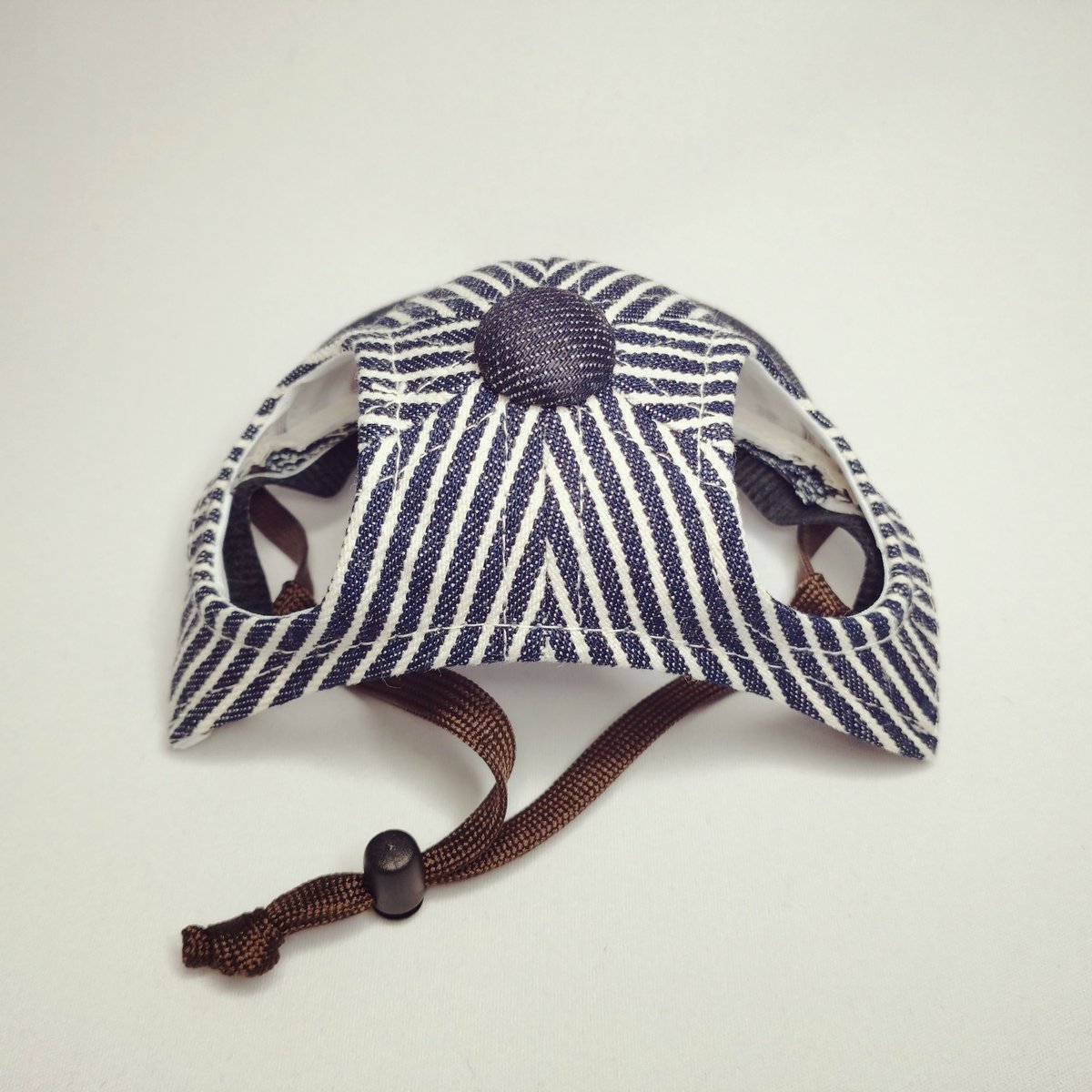 キャップ（小型犬用） ヒッコリー×デニム（ネイビー） | YUKIBOU-SHOP