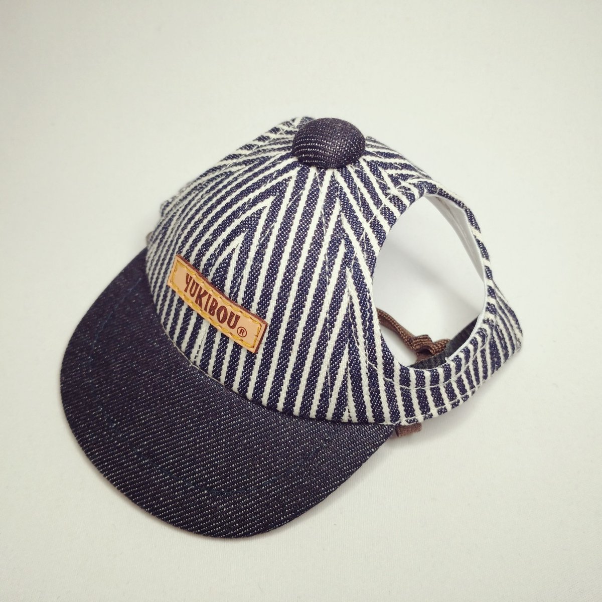 キャップ（小型犬用） ヒッコリー×デニム（ネイビー） | YUKIBOU-SHOP