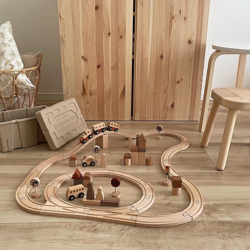 all wooden train set Mum