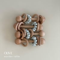 OLIVE wooden rattle
