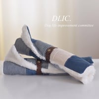 リメイクデニム×ふわふわファーの犬用マフラー(長さ55cm) | DLIC.