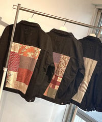 WAGARA Patchwork Denim Jacket - BLACK