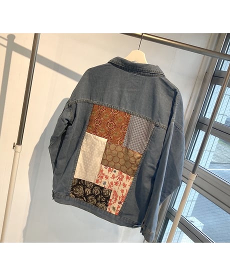 WAGARA Patchwork Denim Jacket - BLUE