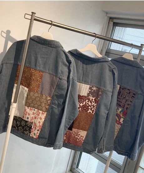 WAGARA Patchwork Denim Jacket - BLUE