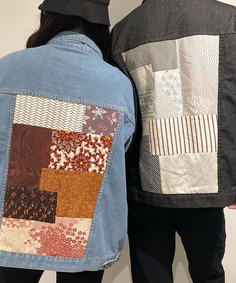 WAGARA Patchwork Denim Jacket - BLUE