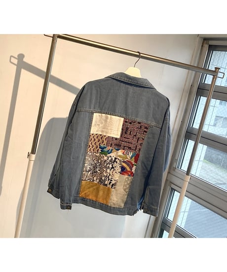 WAGARA Patchwork Denim Jacket - BLUE