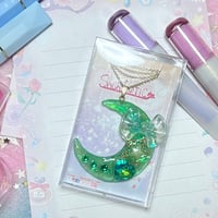 リボンオーロラムーンネックレス: ヒーリンググリーン🍀📗💚ྀི